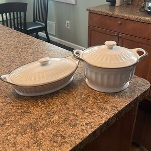 Two piece set of Appetit` Stoneware Casserole Dishes
